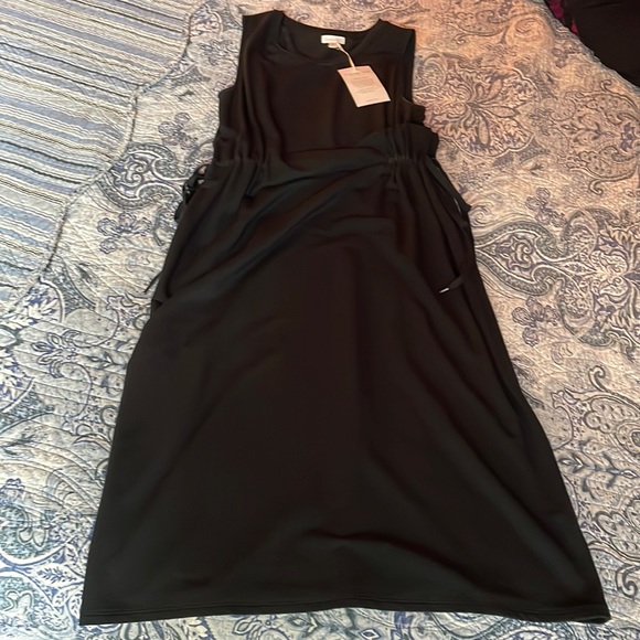 Garnet Hill Side-Tie Knit Dress - Black - NWT - Small - Picture 2 of 5